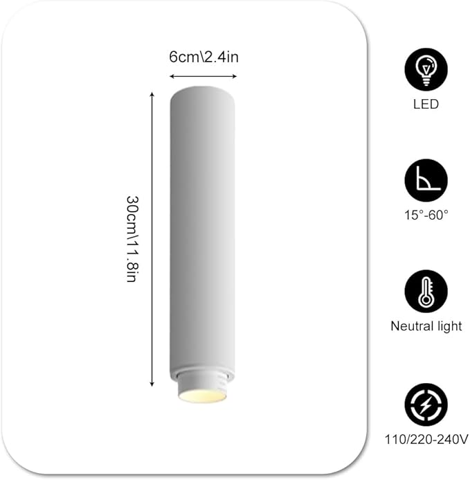 7w Led Spotlight Exposed Mounted Spotlight Accent FocusAdjustable Beam Angle 15°–60°Directio l Spotlights for Corridor