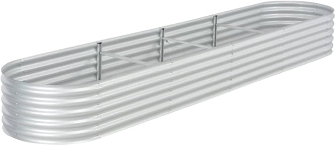 SKM Garden Raised Bed 400x80x44 cm Galvanised Steel Silver (Weight-26KG)