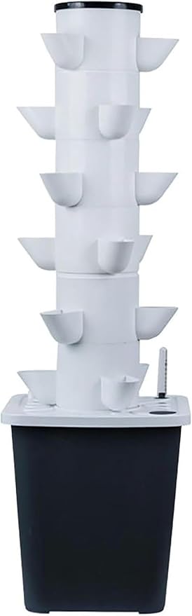 Hydroponic Culture in Interior Hydroponic Culture Tower 6 -Layer Vertical Cultivation Tower for 18 Plants with Pump and Tank Adapter ~/