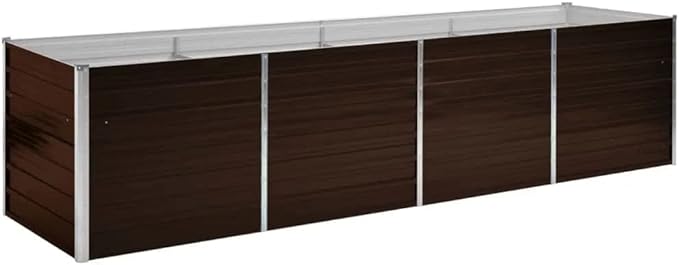YAFF Garden Raised Bed Brown 126x31.5x30.3 Galvanized Steel
