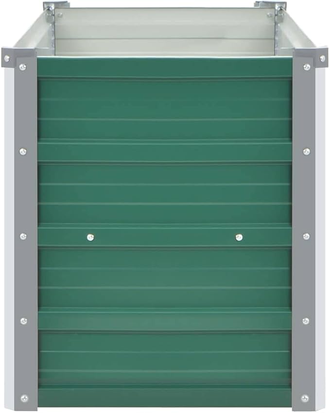 Outdoor Garden Raised Bed Galvanized Steel Metal Outdoor Garden Raised Planter Box for Flowers Vegetables Fruits Herbs Green 39.4x 15.7x17.7