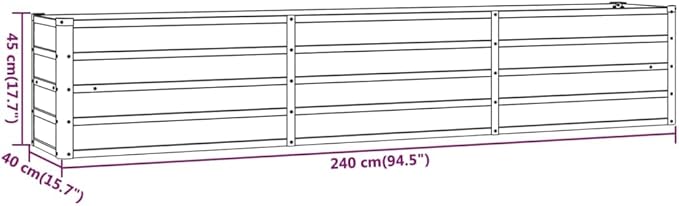 Garden Raised Bed Rusty Corten Steel Flower pots Plant containers Cactus planters for Indoor Balcony 94.5 in x 15.7 in x 17.7