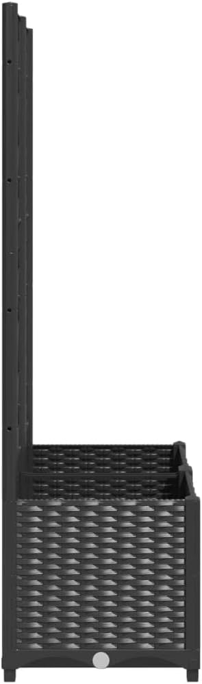 Garden Planter with Trellis Garden Raised Beds Planter Boxes Standing planters Raised Flower Bed Suitable for Orchard Corridor Nursery Courtyard Black 31.5x15.7x53.5 PP