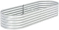 SKM Garden Raised Bed 240x80x44 cm Galvanised Steel Silver (Weight-26KG)