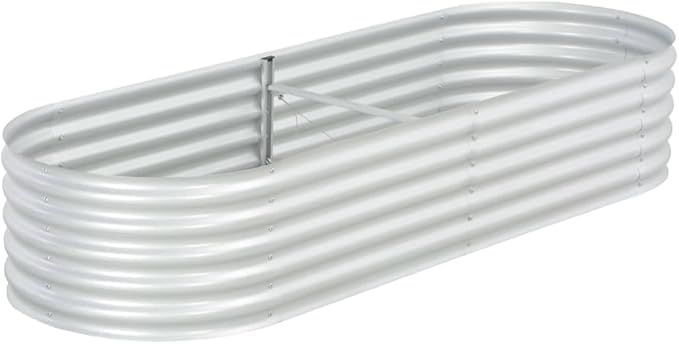 SKM Garden Raised Bed 240x80x44 cm Galvanised Steel Silver (Weight-26KG)