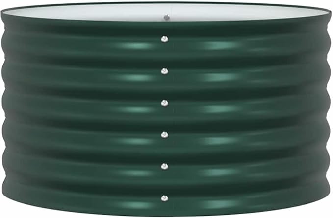 Metal Steel Garden Raised Bed for Gardening Metal Planter Box for Vegetables Fruits Flowers Easy Assembly 31.5x31.5x17.3 Green -715