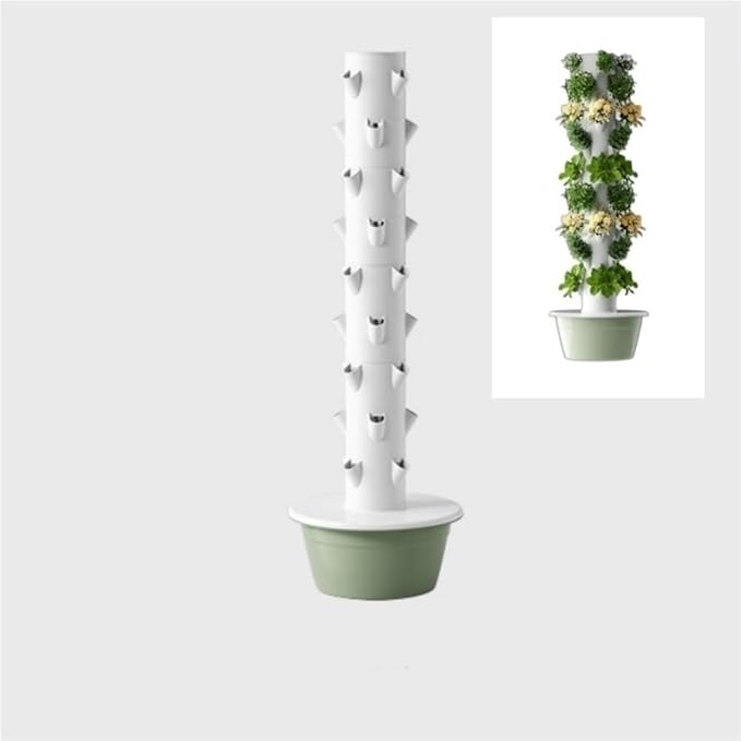 5/7/9-Tier Hydroponic Tower Hydroponics Growing System Kit Vertical Hydroponics Growing System Indoor Outdoor Self-Watering Hydroponic Tower(64.1X20.8IN)