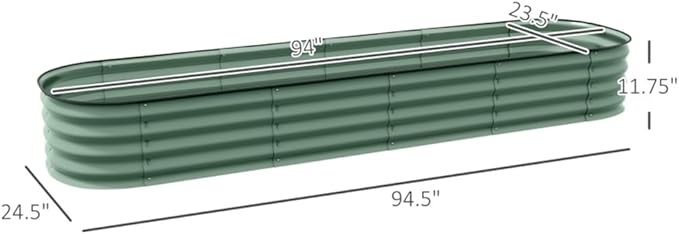 Raised Garden Bed – 94.5 Long Galvanized Steel Planter for Outdoor Flowers Vegetables &amp Herbs – Durable Metal Raised Garden Box with Easy Assembly &amp Drainage
