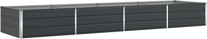 Galvanised Steel Raised Garden Bed Metal Planter Box for Outdoor Plants Vegetable Herb 151.57x39.37x17.72 Anthracite-701