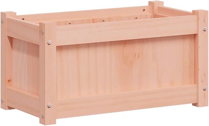 Outdoor Douglas Wood Planter Box for Vegetables Flower Herb &amp Plant Garden Planting Large Metal Beds &amp Galvanized Gardening Pots 23.6x12.2x12.2