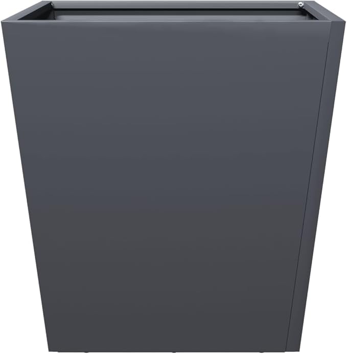 2-Pack Anthracite Steel Square Raised Planters 15.7 in Durable Cold-Rolled Elevated Garden Beds Outdoor for Balcony Patio &amp Yard