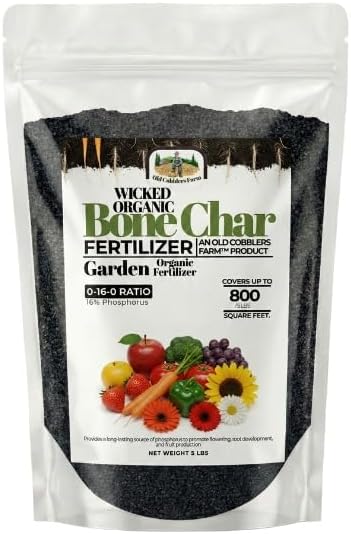 Old Cobblers Farm™ Wicked Organics Bone Char – Balanced Nutrition for Blueberries &amp Acid-Loving Plants – Supports Strong Roots Blooms &amp Fruit Production (5 lbs | 10 lbs | 15 lbs | 20 lbs) (15