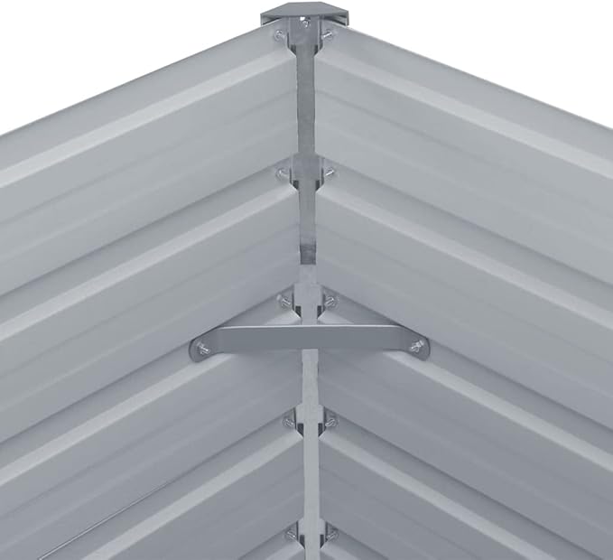 Garden Planter Raised Bed Galvanized Steel Patio Flower Plant Vegetable Bed with Open Bottom Lawn Backyard Outdoor Patio DIY Decor Gray 63x31.5x30.3