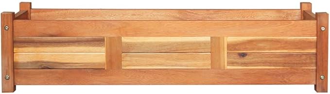 Raised Garden Bed Brown Acacia Wood Planter Box Large 39.4 Square Durable Outdoor Raised Beds for Gardening Set of