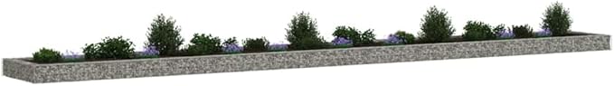 Gabion Raised Bed Silver Galvanized Steel Large 315x39.4 Durable Metal Planter Box for Outdoor Garden Patio and Terrace Planting