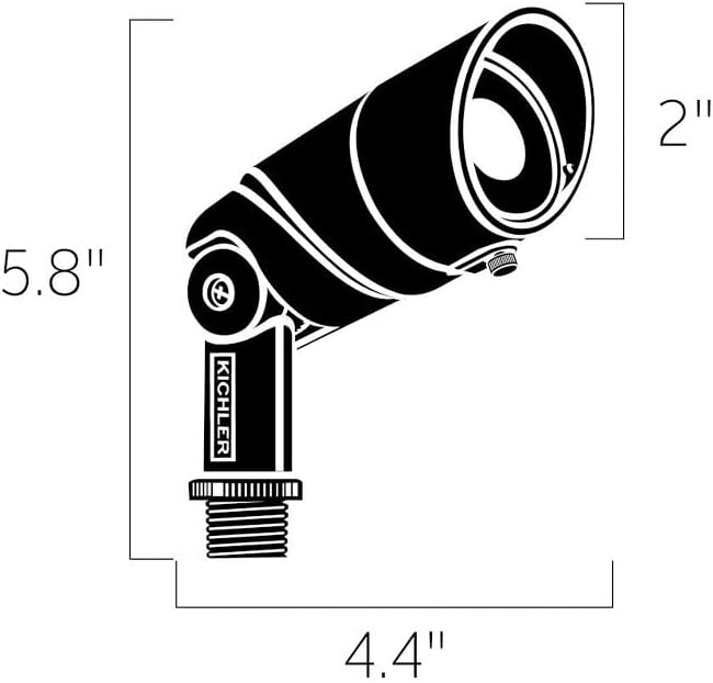 Kichler 16015BKT27 Transitional One Light Accent from Landscape LED Collection in Black Finish 4.50 inches
