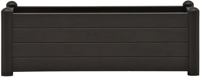 Outdoor Raised Garden Bed PP Planter Raised Garden Boxes Outdoor Planter Box for Vegetables Flowers Herbs Anthracite 39.4x16.9x13.8 -198