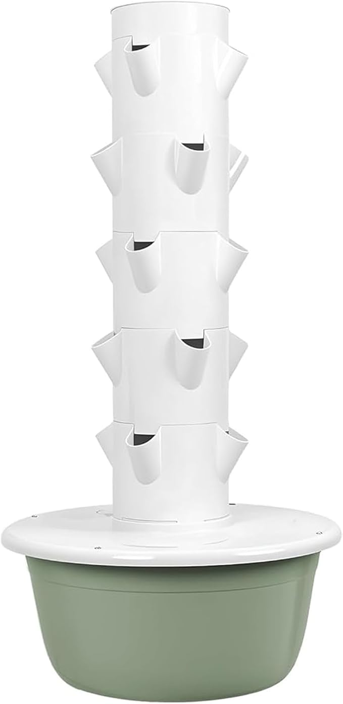 Hydroponic Tower Garden Kit5/7/9 Layers Indoor Vertical Growing System with Self-Watering Tank Space-Saving Aeroponic Planter for Vegetables Herbs &amp Strawberries(Size:5 Layers)