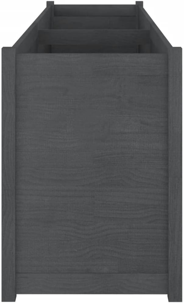 Garden Planter Raised Garden Bed Gray 78.7 x 19.7 x 27.6 Solid Pinewood Outdoor Flower Bed Raised Planter for Vegetables and Flowers