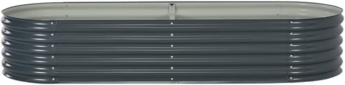 Garden Raised Bed 94.4x31.4x17.3 Galvanized Steel Gray