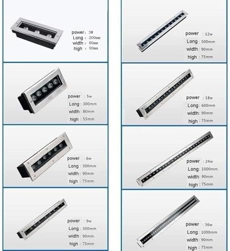 Outdoor Recessed LED Spotlight - IP67 Waterproof Buried Yard Lamp Rectangular Linear Underground Lights 12W 85-245V Perfect for Garden Pathway and Landscape Lighting