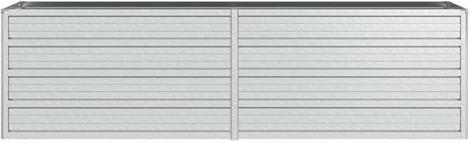 YAFF Garden Raised Bed 63x15.7x17.7 Galvanized Steel SilverSilver