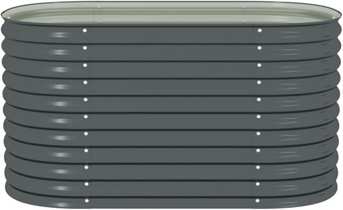 Outdoor Garden Raised Bed Galvanized Steel Garden Planter Box Metal Planter Box for Gardening Vegetables Flowers Herb 63x31.5x31.9 Galvanized Steel Gray-754