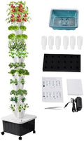 Hydroponics Growing Tower - Vertical Hydroponic System for Indoor and Outdoor Gardens 10-Layer Design with 50 Slots for Vegetables and Fruits Includes Silent Pump
