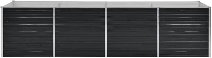 Garden Raised PlanterGarden BedGalvanized Raised Garden BedPlanter Raised bedsGalvanized PlanterFlower BedBed Anthracite 126x31.5x30.3 Galvanized Steel