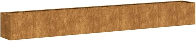 Rectangular Weathering Steel Planter Box 15.7 x 141.7 x 15.7 in Rusty Brown Large Outdoor Garden Planter Box for Balcony Patio Lawn Flower Bed Herb Garden
