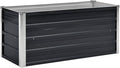 vidaXL Garden Raised Bed Galvanised Steel Rectangular Garden Planter for Flowers and Planters Bottomless Raised Flower Bed Weather-Resistant Anthracite 39.4x15.7x17.7