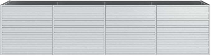 Silver Galvanized Steel Raised Garden Bed 126x31.5x30.3 inch Large Outdoor Planter for Vegetables Flowers Herbs Durable Metal Kit