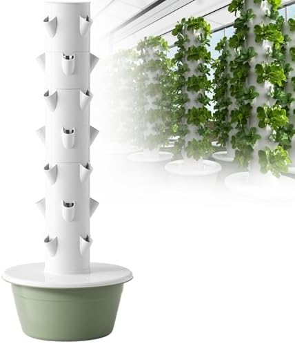 Indoor Hydroponics Tower Growing System - Vertical Garden Planter Kit for Herbs Fruits &amp Vegetables - 9-Layer Hydroponic Planter for Gardening Enthusiasts