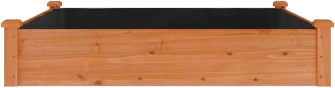 Garden Raised Bed with Liner Brown 47.2x47.2x9.8 Solid Wood Fir Raised Beds for Gardening Large Flower Pots Outdoor Planters for Porch Outdoor Pots for Outdoor Porch Gardening Plants