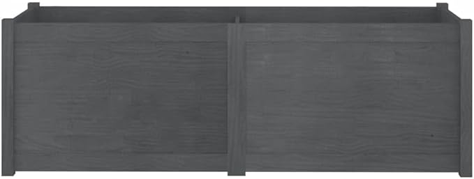 Wooden Garden Planter Box Raised Garden Bed Indoor Outdoor Planter Outdoor Wood Raised Garden Bed for Vegetables Flowers Herbs Gray 59.1x19.7x19.7 Solid Wood Pine-206