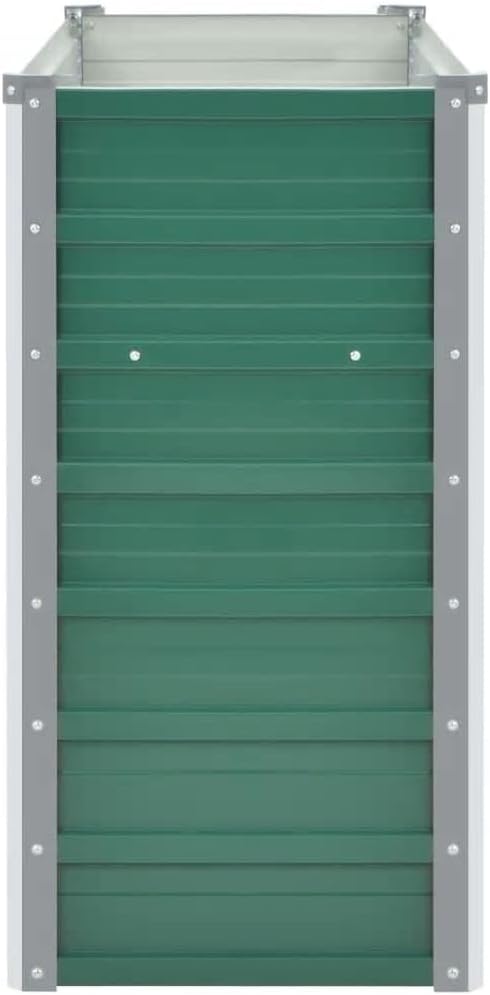 Outdoor Garden Raised Bed Galvanized Steel Metal Outdoor Garden Raised Planter Box for Flowers Vegetables Fruits Herbs Green 63x15.7x30.3