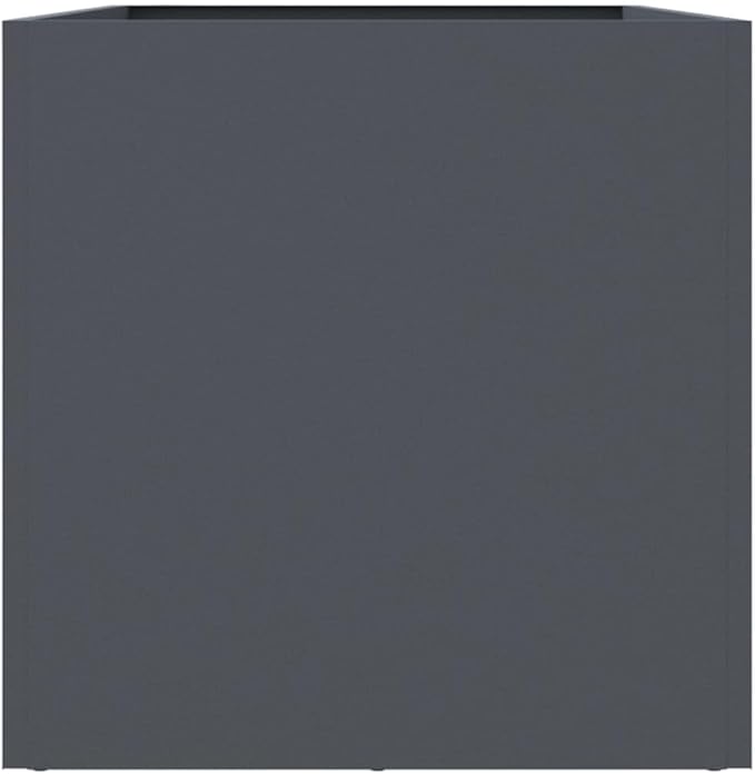 Anthracite Rectangular Planter 11.8x24.4x11.4 in Cold-Rolled Steel Raised Garden Bed Matte Finish Indoor Outdoor Elevated Box for Balcony Patio and Modern Urban Gardening