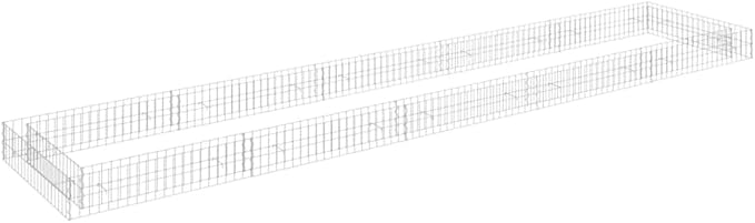 Gabion Raised BedOutdoor Garden GabionsStone BasketsPlanters Raised Vegetable BedsGalvanized Steel 196.9x39.4x7.9