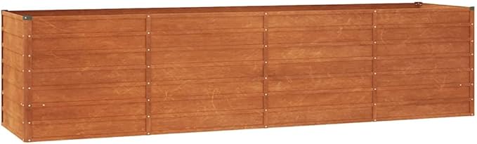 Large Garden Raised Bed Rusty Corten Steel Planter Box 126x31.5x30.3 inch Outdoor Rectangular Metal Garden Bed for Vegetables Herbs Flowers Durable Patio Planting