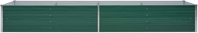 Garden Raised Bed Galvanized Steel 126x31.5x17.7 Green