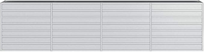 Large Garden Raised Bed Silver Galvanized Steel Planter for Outdoor Plants 126x15.7x30.3 Inch Rectangular Garden Bed Easy Assembly Durable for Vegetables