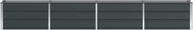 Steel Raised Garden Bed for Gardening Metal Planter Box for Vegetables Fruits Flowers 125.98 x 15.75 x 17.72 in Anthracite-621