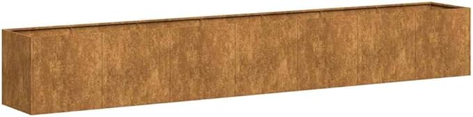 Large Rectangular Rusty Weathering Steel Planter Box 43.4 x 6.2 x 6.2 in Durable Elevated Garden Bed for Balcony Patio Outdoor Raised Flower &amp Vegetable Bed