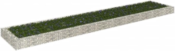 Gabion Raised Bed Galvanized Steel 196.9x39.4x7.9 dWeight-32 lbs