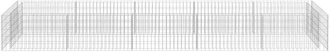 Galvanized Steel Gabion Raised Bed 177.2x35.4x19.7 SilverHeavy-Duty Outdoor Planter for Vegetables FlowersEasy Assembly