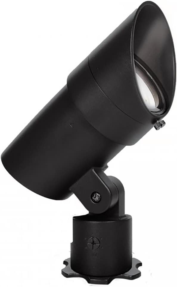 WAC Landscape Lighting LED 120V Line Voltage Large Size Accent Light with Adjustable Beam Angle and Integral Brightness Control 4000K Cool White Built-in LED in Black