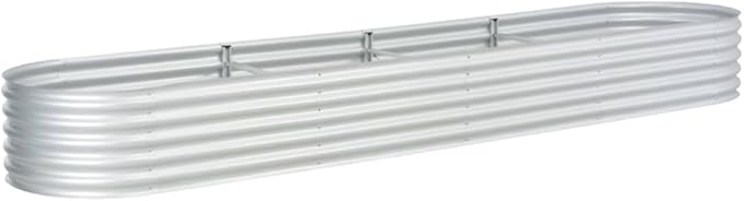 Garden Raised BedOutdoor Galvanized Planter Overhead Garden Box for VegetablesPlantsFlowersHerbsFruits Large Metal Raised Garden Beds 157.5x31.5x17.3 Galvanised Steel Silver