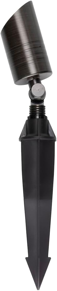 W58371 Proline RAL-8100 2-Pack Low Voltage LED Landscape Spotlight – Solid Brass Bronze Finish 12V Outdoor Lighting for Path Accent &amp Garden – Heavy-Duty Adjustable Fixture with Stake