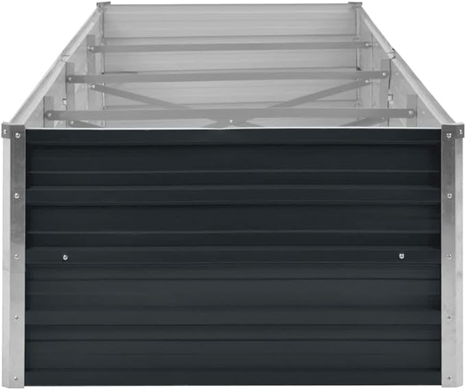 Galvanized Steel Raised Garden Bed 126 x 126 x 17.7 in Large Outdoor Planter Box Anthracite Metal Planter for Vegetables Flowers Herbs Patio Backyard