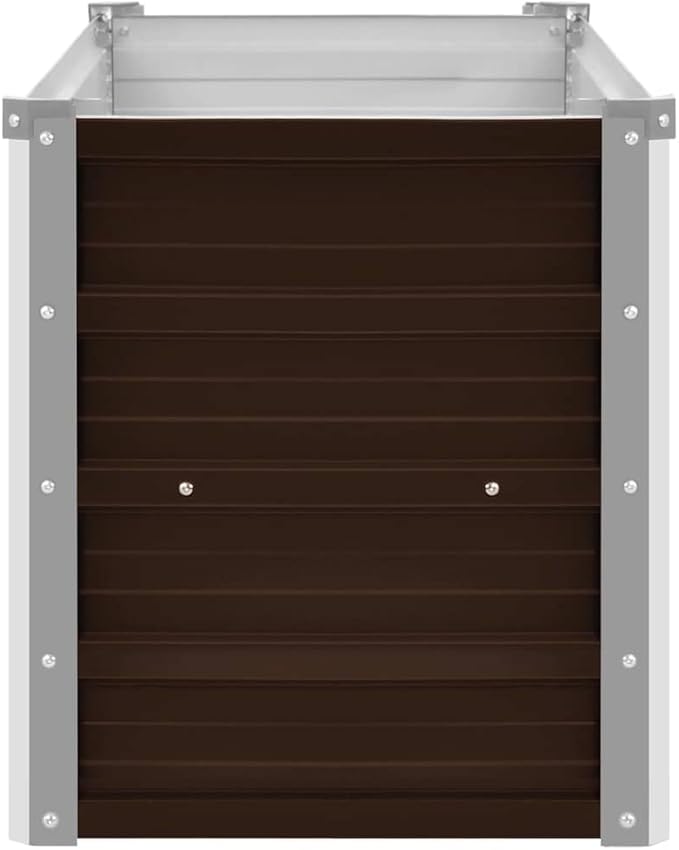 Raised Garden Bed Brown Galvanized Steel 39.4 x 15.7 x 17.7 inches Durable Planter for Outdoor Plants Rectangular Gardening Solution